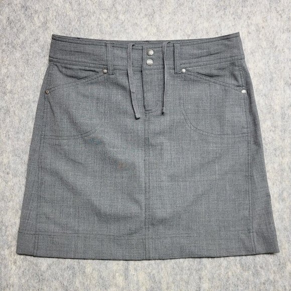 Athleta Sirrus Tennis Skirt Wome 8 Wool Blend Drawstring Casual Charcoal Heather - Picture 1 of 12